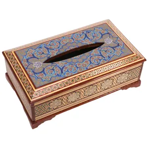 جعبه دستمال کاغذی خاتم کاری گالری گوهران مدل 169