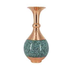 گلدان فیروزه کوبی مدل شکم دار کد F054