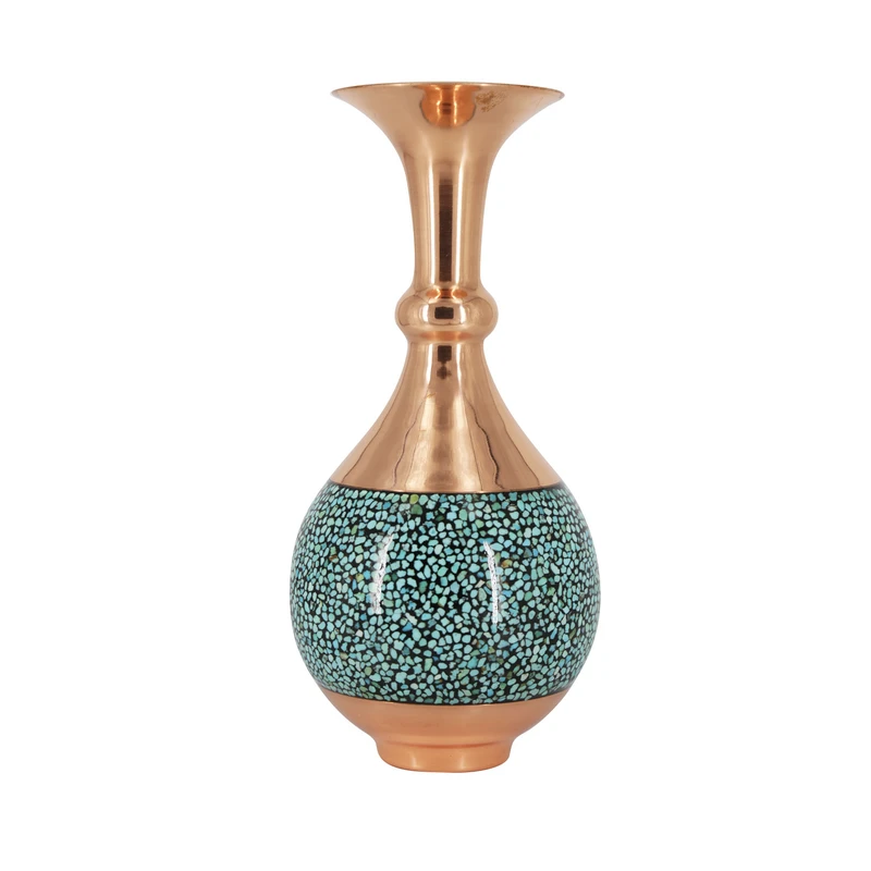 گلدان فیروزه کوبی مدل شکم دار کد F054