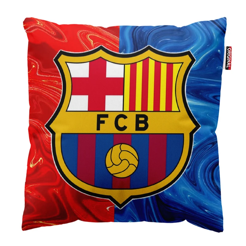 کوسن پاد آفرین طرح باشگاه بارسلونا کد 2229 سایز 30*30 سانتی متر