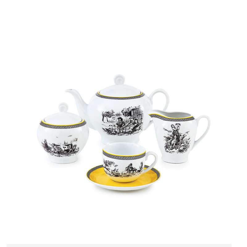 سرویس چای خوری 17 پارچه چینی زرین ایران مدل ایتالیا اف ویلیج درجه عالی سرویس چای خوری 17 پارچه چینی زرین ایران مدل ایتالیا اف ویلیج درجه عالی