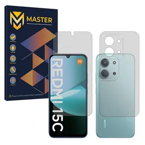 Master Resistant model transparent screen protector suitable for Xiaomi Redmi 15C Mobile phone along with the back protector