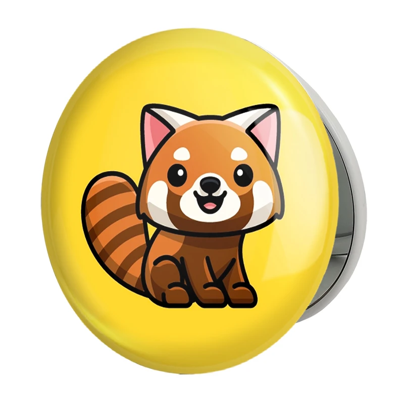 آینه جیبی خندالو طرح حیوانات بامزه پاندای قرمز مدل تاشو کد 28204 