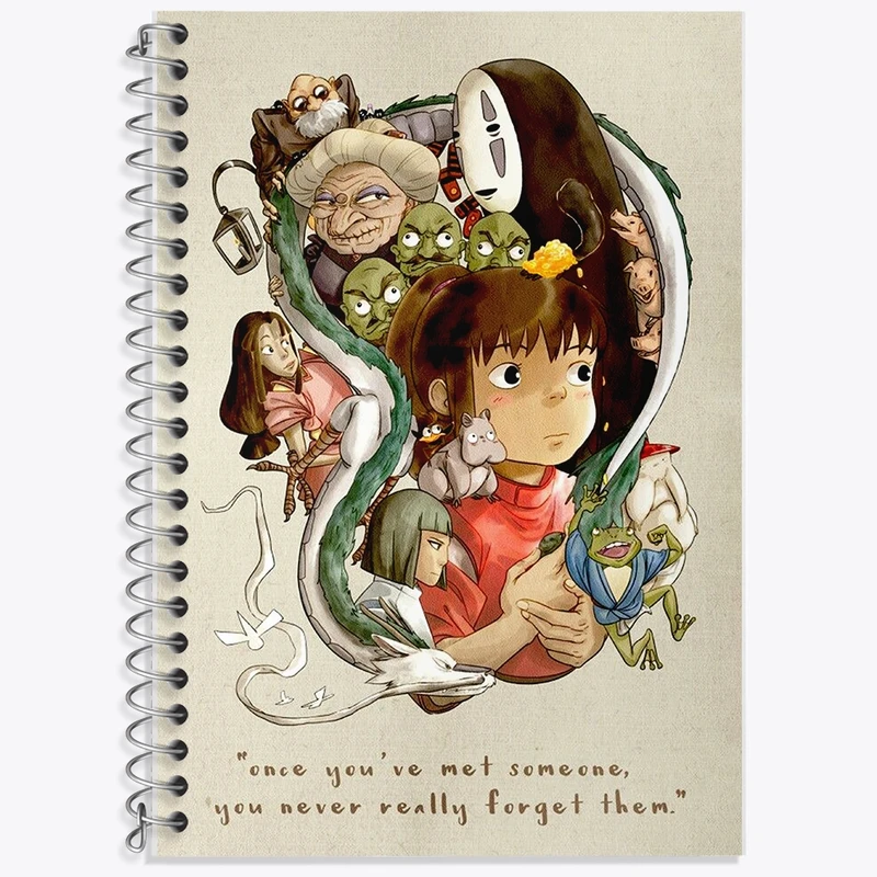 دفتر زبان 50 برگ خندالو مدل سه خط طرح انیمه شهر اشباح (Spirited Away) کد F840