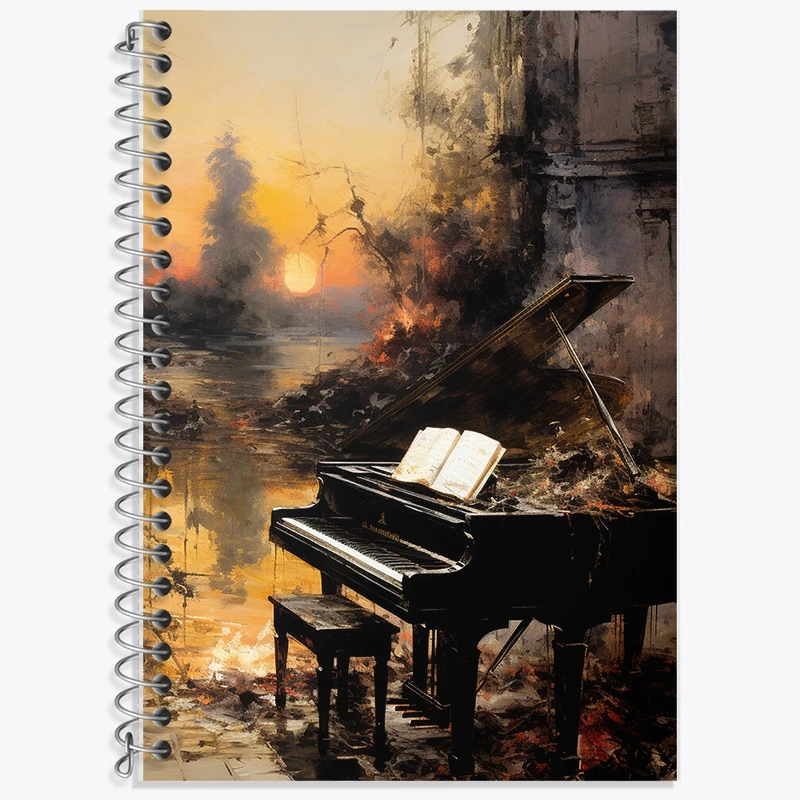 دفتر لغت 50 برگ خندالو طرح پیانو کد F459