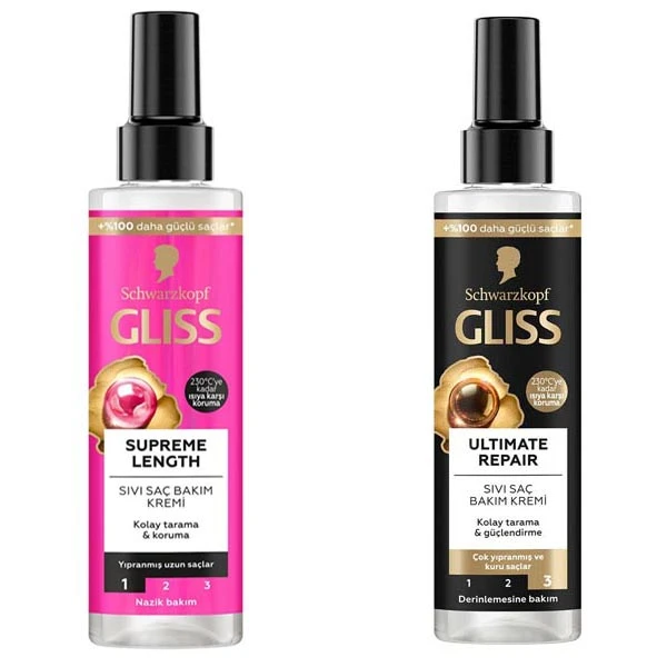 اسپری دو فاز مو گلیس مدل REPAIR حجم 200 میلی لیتر به همراه اسپری دو فاز مو گلیس مدل LENGTH حجم 200 میلی لیتر