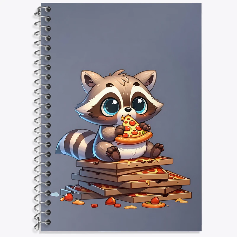 دفتر نت موسیقی 50 برگ خندالو طرح راکون و پیتزا کد N5765