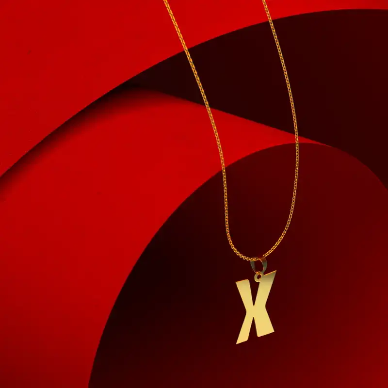 گردنبند طلا 18 عیار زنانه مدوپد مدل حرف X کد H3-1-1079