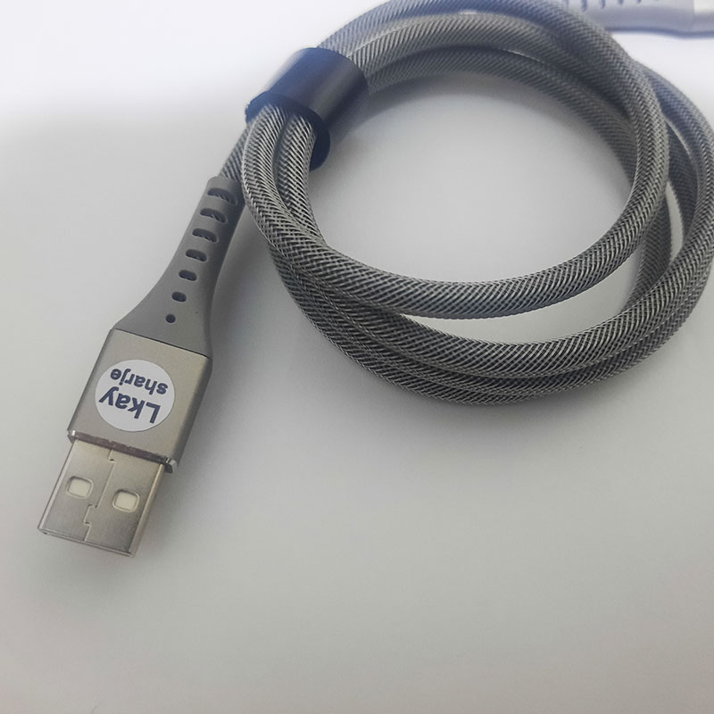 کابل تبدیل USB به USB-C الکای شارژ مدل فلزی فستینگ طول 1 متر