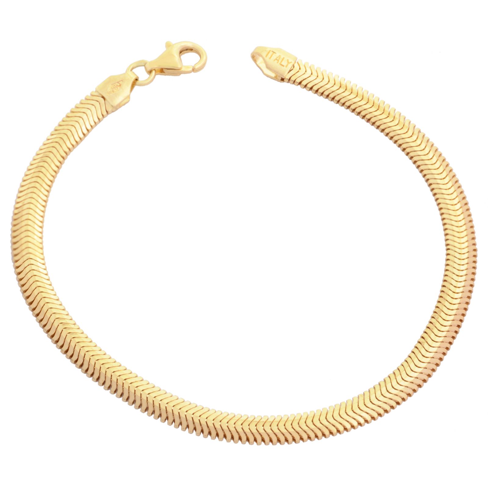 دستبند طلا 18 عیار زنانه طلای مستجابی مدل هرینگبون سه بعدی کد 2 -  - 1