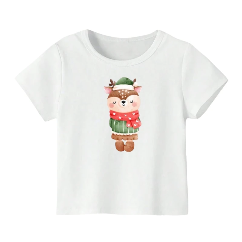تی شرت آستین کوتاه بچگانه مدل گوزن کریسمس کد 17