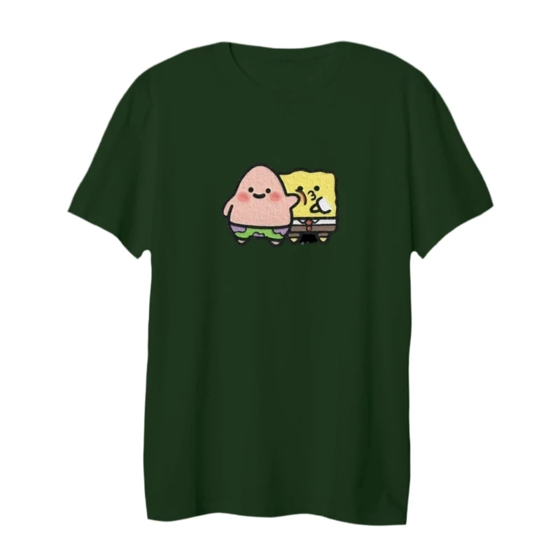 تی شرت لانگ آستین کوتاه زنانه مدل باب اسفنجی و پاتریک