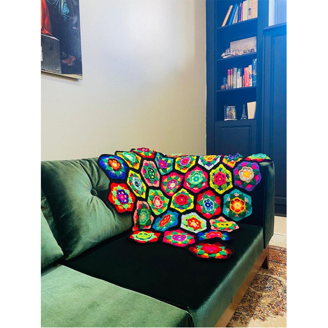 شال مبل مدل گلها سایز 110×153 سانتیمتر