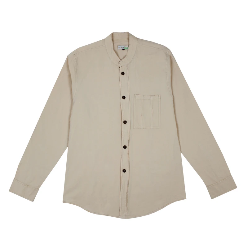 پیراهن آستین بلند یقه ایستاده مردانه آندیا مدل Nima