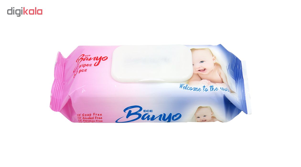دستمال مرطوب کودک بانیو مدل Sensitive بسته 60 عددی