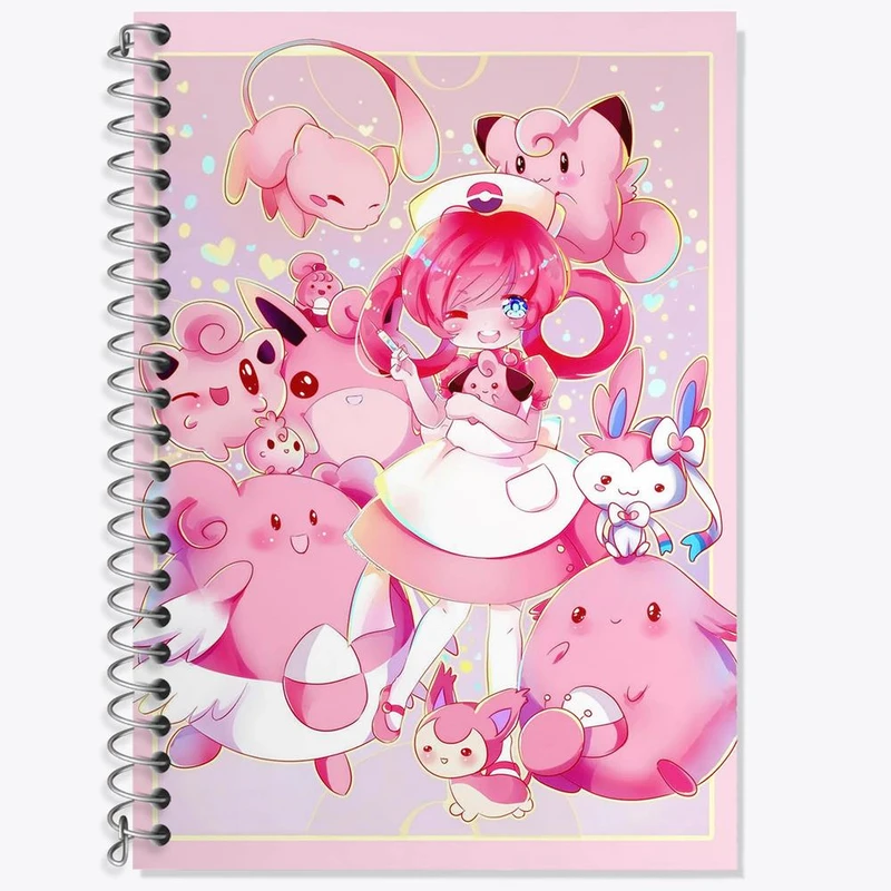 دفتر زبان 50 برگ خندالو مدل سه خط طرح دختر انیمه ای کد 18059