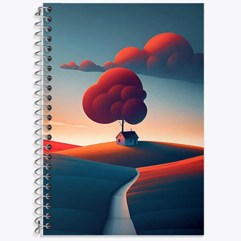 دفتر نت موسیقی 50 برگ خندالو طرح جاده و خانه کد F6225