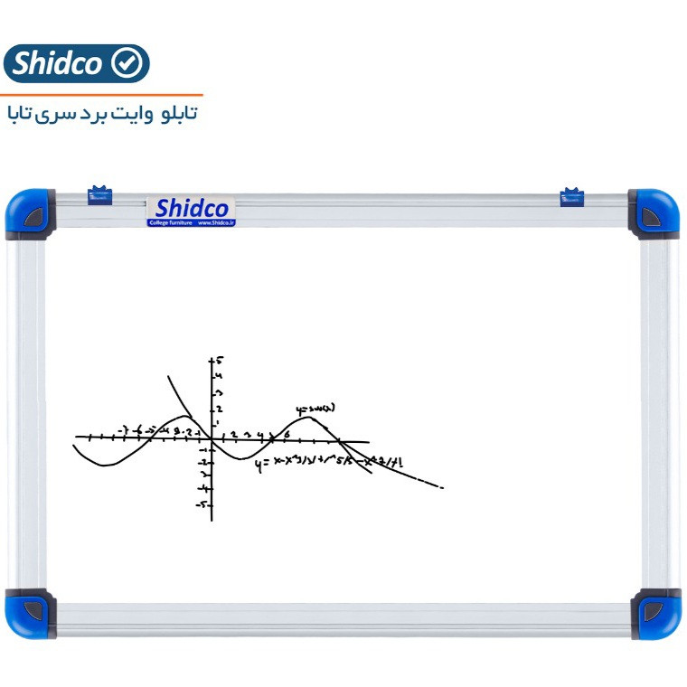 تخته وایت برد شیدکو مدل تابا سایز 120×90 سانتی متر به همراه پایه نگهدارنده