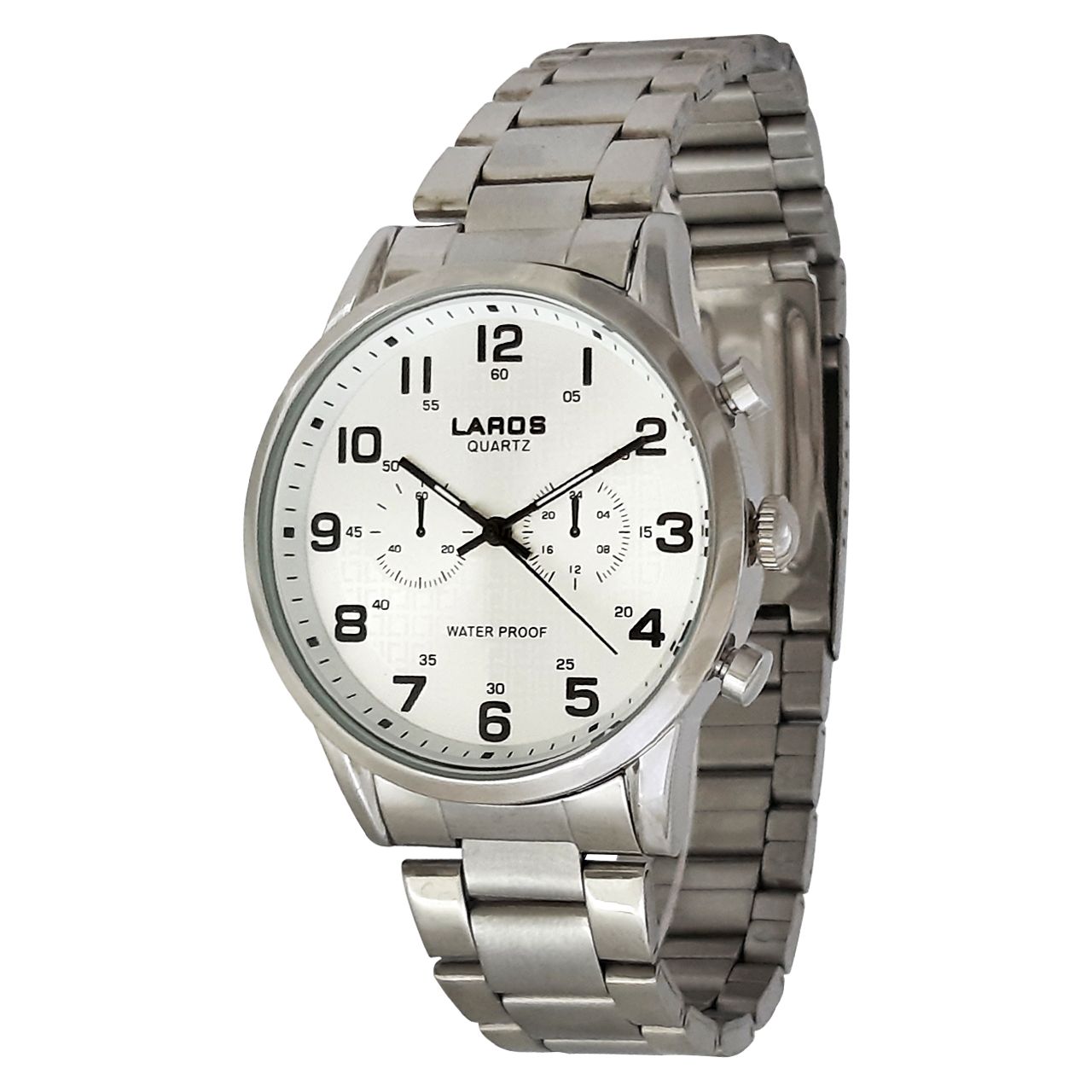 ساعت مچی عقربه ای مردانه لاروس مدل0917-80095 به همراه دستمال مخصوص برند کلین واچ -  - 1
