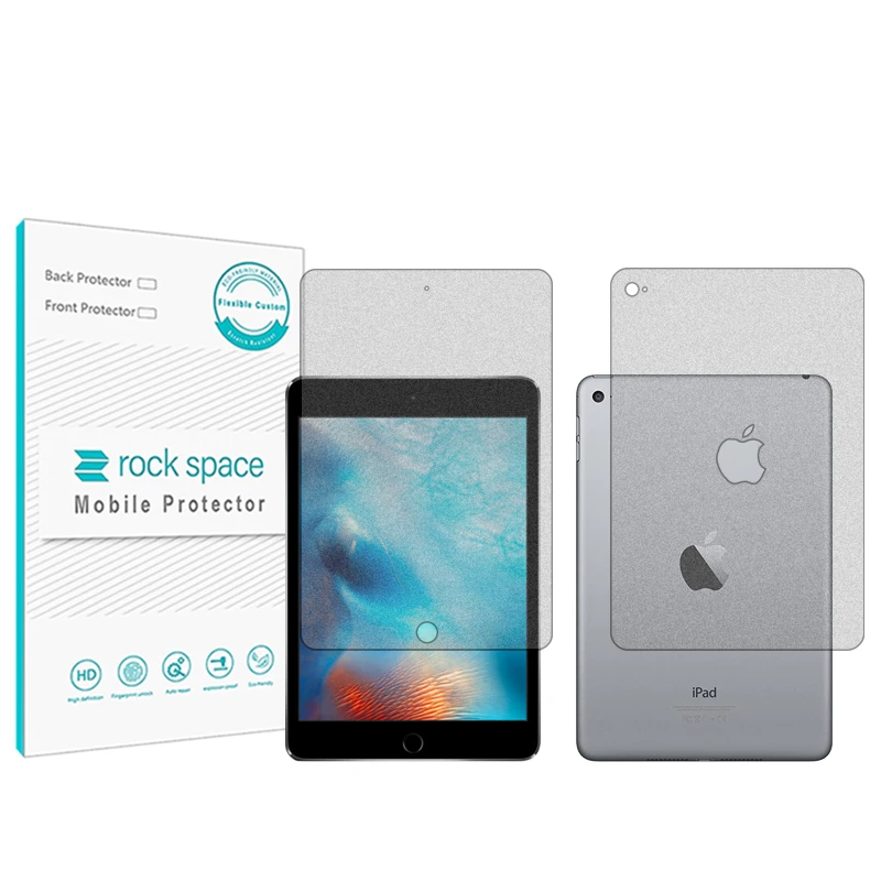 محافظ صفحه نمایش مات راک اسپیس مدل HyMTT مناسب برای تبلت اپل iPad mini 4 (2015) به همراه محافظ پشت تبلت