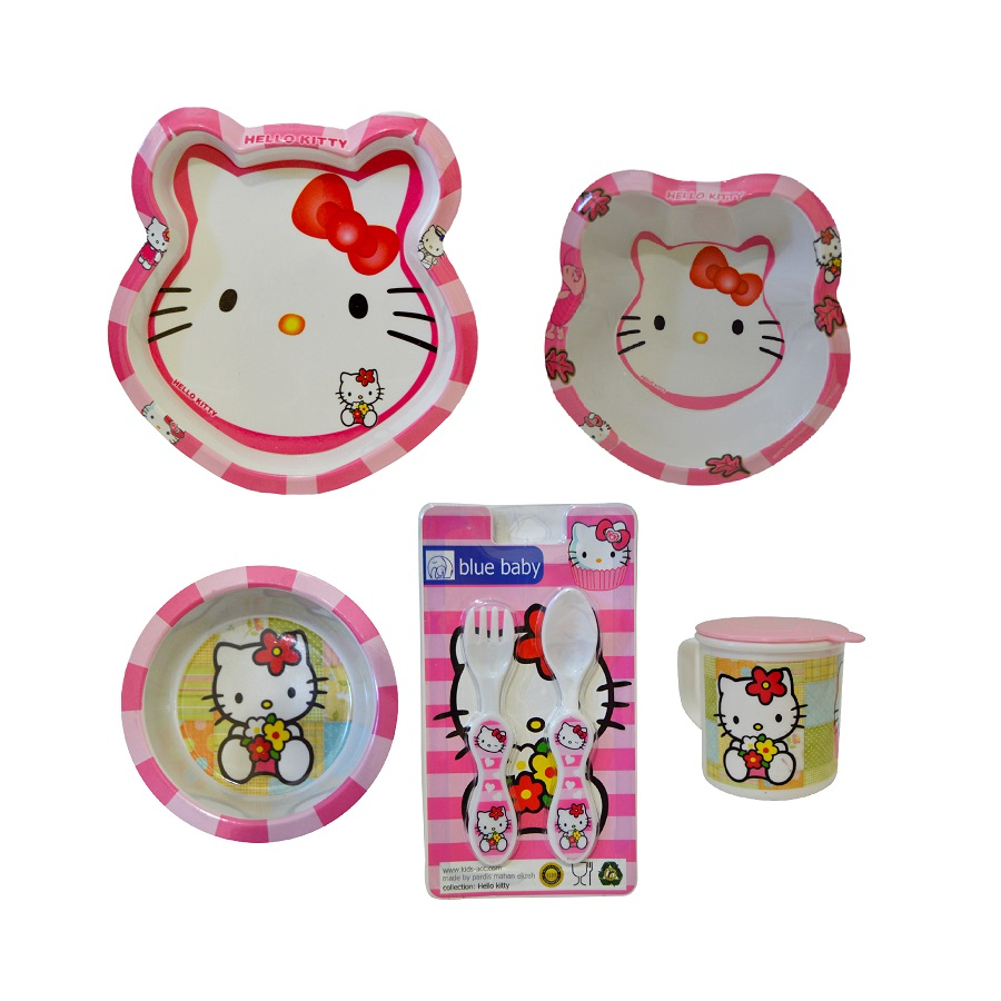ست 6 تکه ظرف غذا کودک بلو بیبی مدل Nar24 طرح Hello Kitty