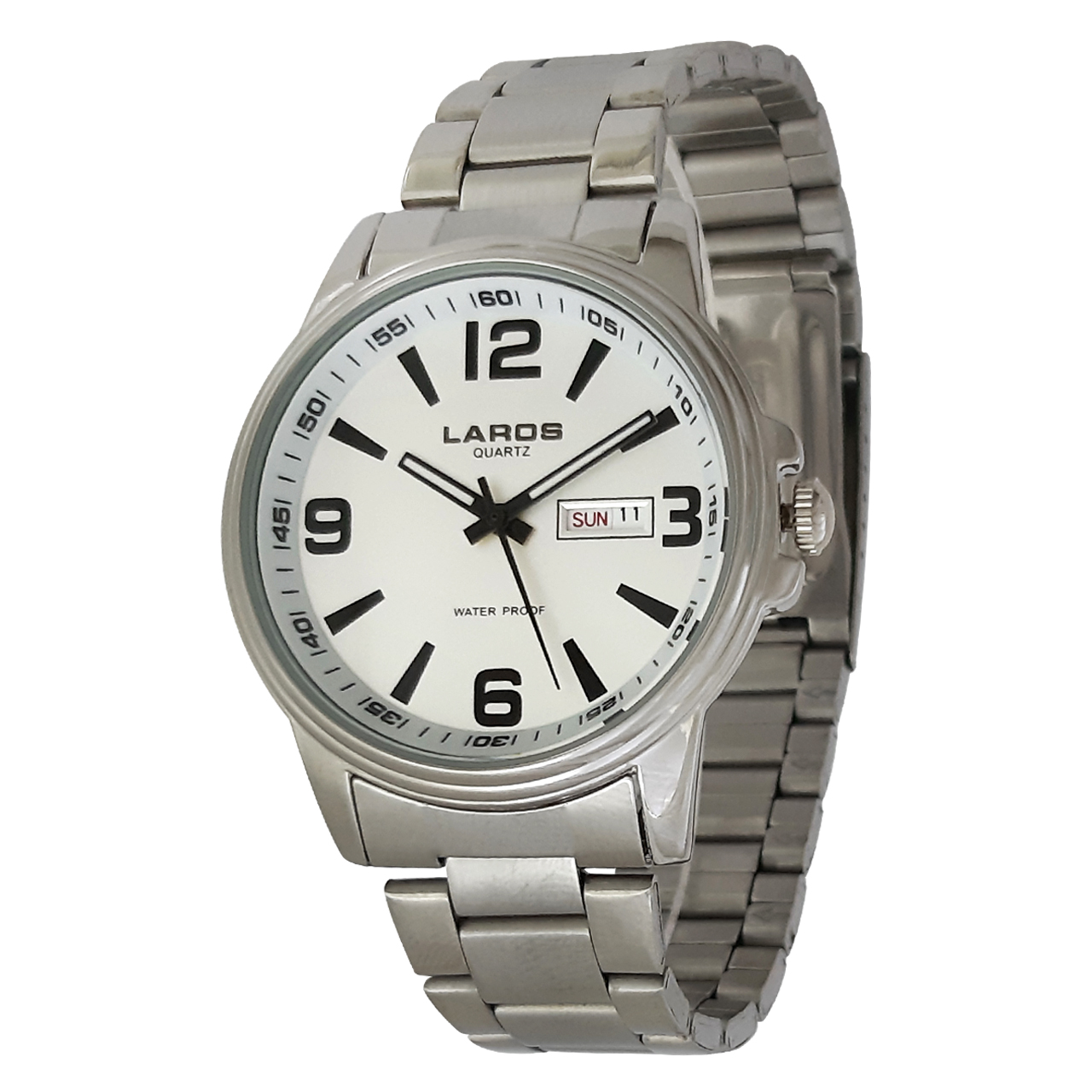 قیمت ساعت مچی عقربه ای مردانه لاروس مدل0817-79953-dd به همراه دستمال مخصوص برند کلین واچ