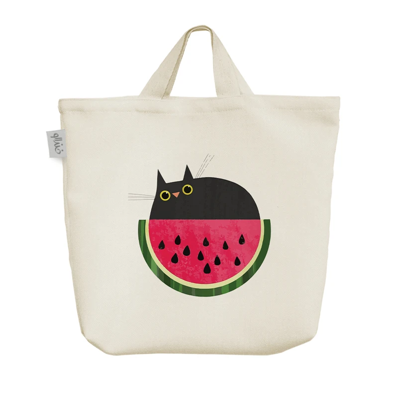 ساک خرید خندالو مدل گربه و هندوانه کد 8586