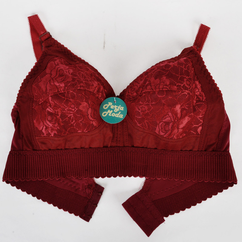 سوتین زنانه پرجامدا مدل کش پهن کد 340020718  رنگ زرشکی