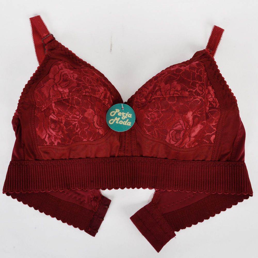 سوتین زنانه پرجامدا مدل کش پهن کد 340020718  رنگ زرشکی -  - 4