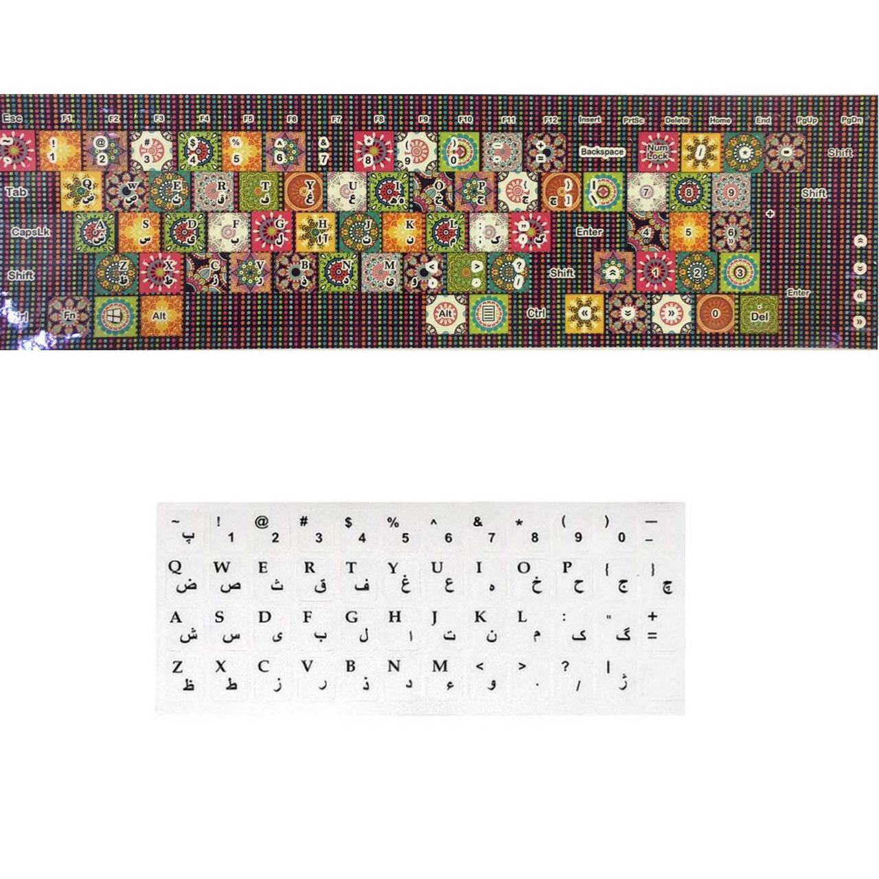 برچسب حروف فارسی کیبورد طرح سنتی مجموعه دو عددی