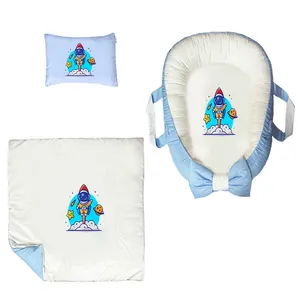 سرویس خواب سه تکه نوزاد ناریکو مدل گارد محافظ دار طرح فضانورد کد 0150