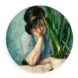  دیوارکوب طرح بانوی کتابخوان و گلدان گل مدل wtb713