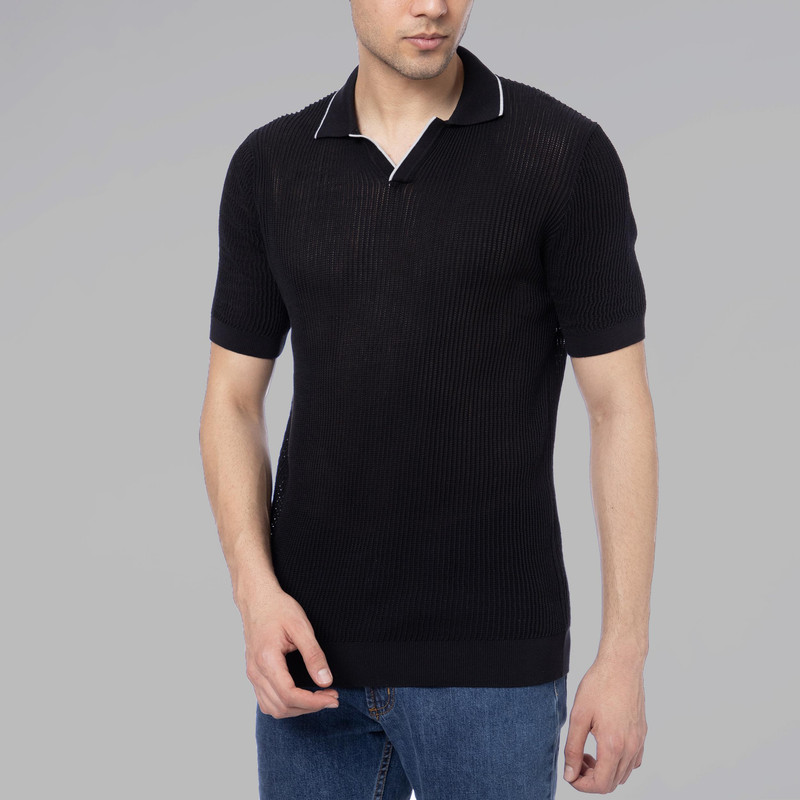 پولوشرت آستین کوتاه مردانه کروم مدل  V-neck 2412307