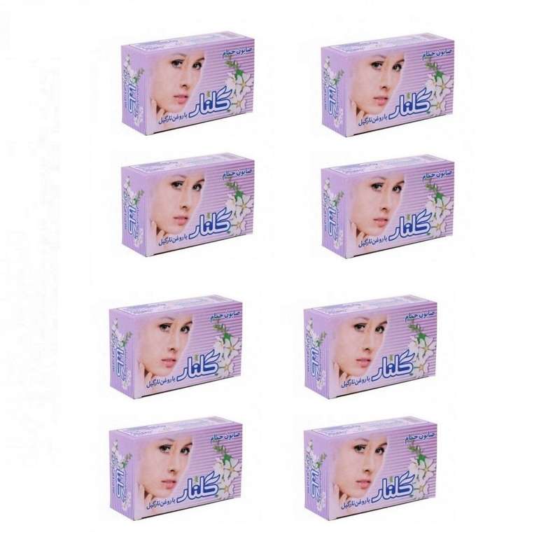 صابون شستشو گلنار مدل white Flower وزن 130 گرم مجموعه 8 عددی