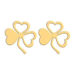 گوشواره طلا 18 عیار زنانه فرشته مدل گل شبدر WEL-000234