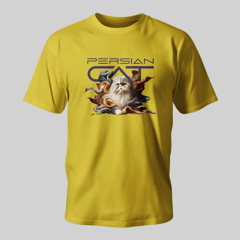 تی شرت آستین کوتاه مردانه مدل فیت طرح CAT