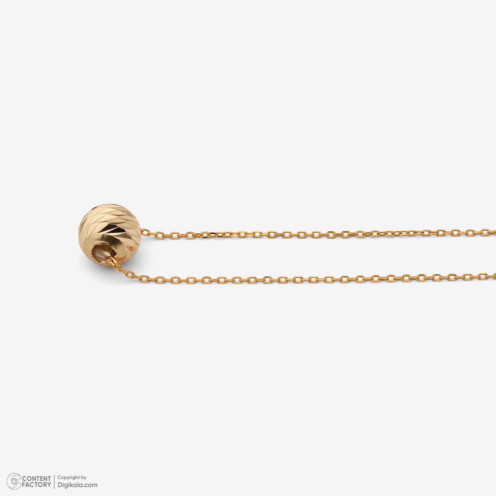 گردنبند طلا 18 عیار زنانه با زنجیر حلقه‌ای (فلامینگو) وی گالری مدل تک گوی تراش کد NC3634 -  - 9