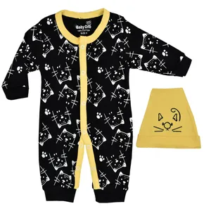 ست سرهمی و کلاه نوزادی بی بی وان مدل گربه کد 1