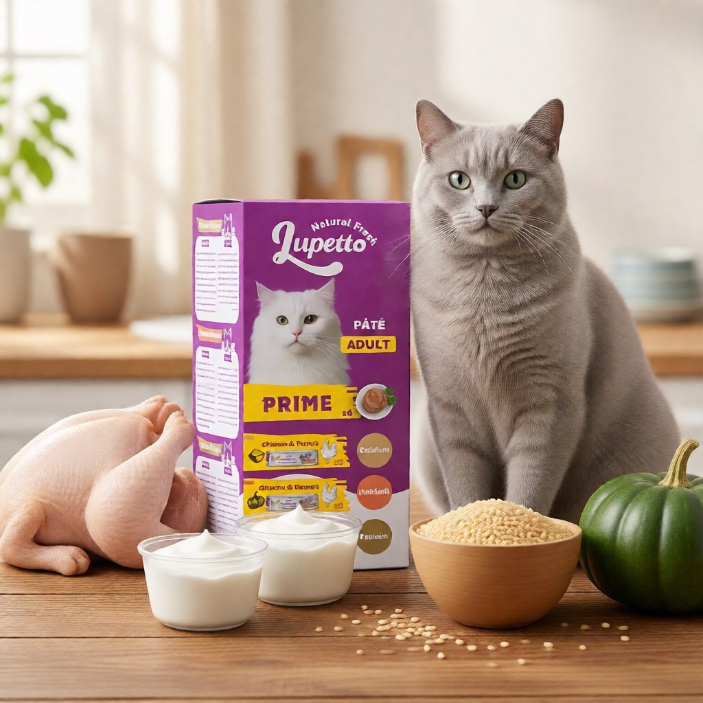 کنسرو غذای گربه بالغ لوپتو مدل پرایم طعم کدو حلوایی،برنج،ماست وزن 510 گرم مجموعه 6 عددی