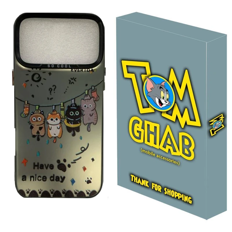 کاور تام قاب  مدل سوکول طرح گربه رخت آویز  مناسب برای گوشی موبایل اپل  iPhone 17 Pro Max 