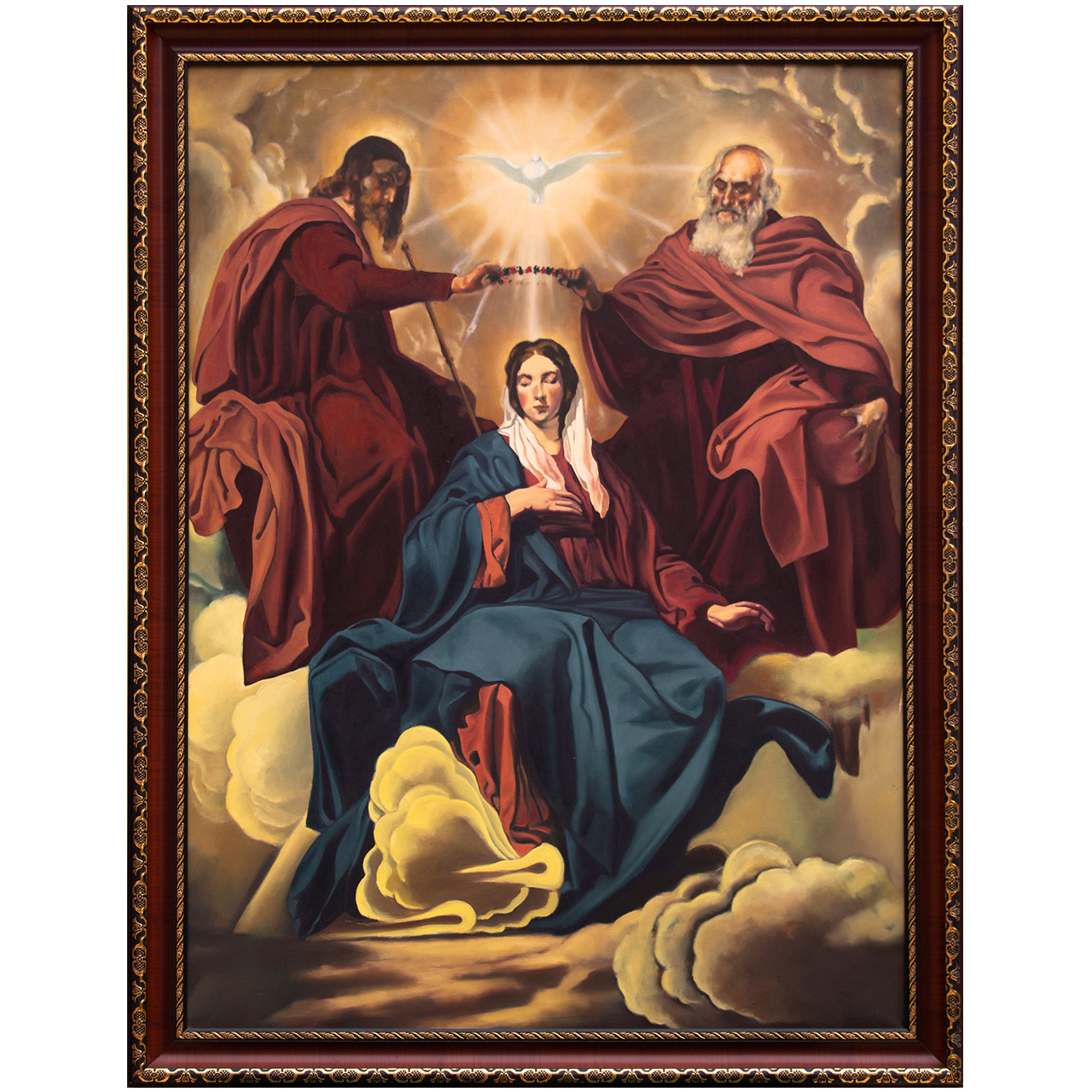 تابلو نقاشی رنگ روغن طرح تاج گذاری مریم مقدس  کد Oi.C-L_001