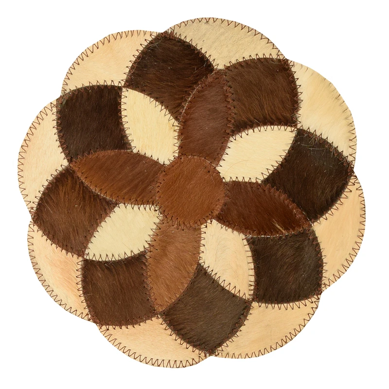 رومیزی کلاژ چرم و پوست مدل گل کد 0019