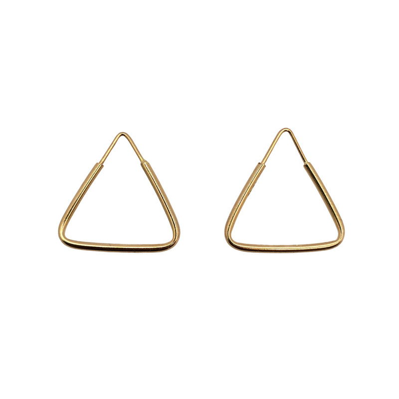 گوشواره طلا 18 عیار زنانه درگونه مدل حلقه ای مثلث کد 15M
