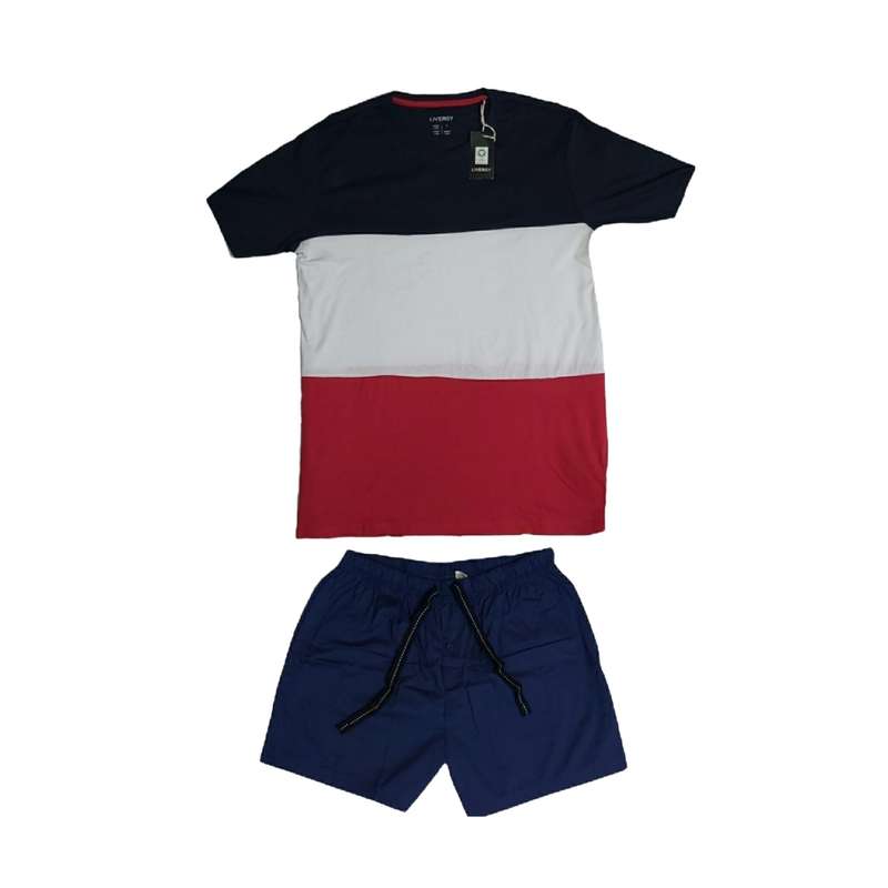 ست تی شرت و شلوارک مردانه لیورجی مدل IAN 349075-2007