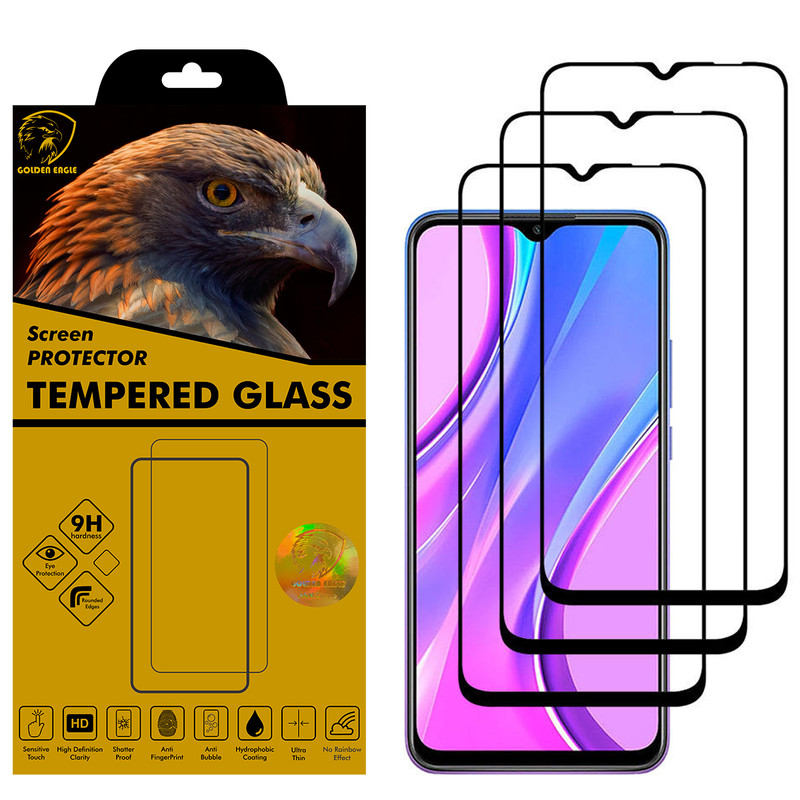 محافظ صفحه نمایش گلدن ایگل مدل DFC-X3 مناسب برای گوشی موبایل شیائومی Redmi 9 بسته سه عددی
