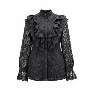 شومیز آستین بلند یقه ایستاده زنانه مدل ابرا