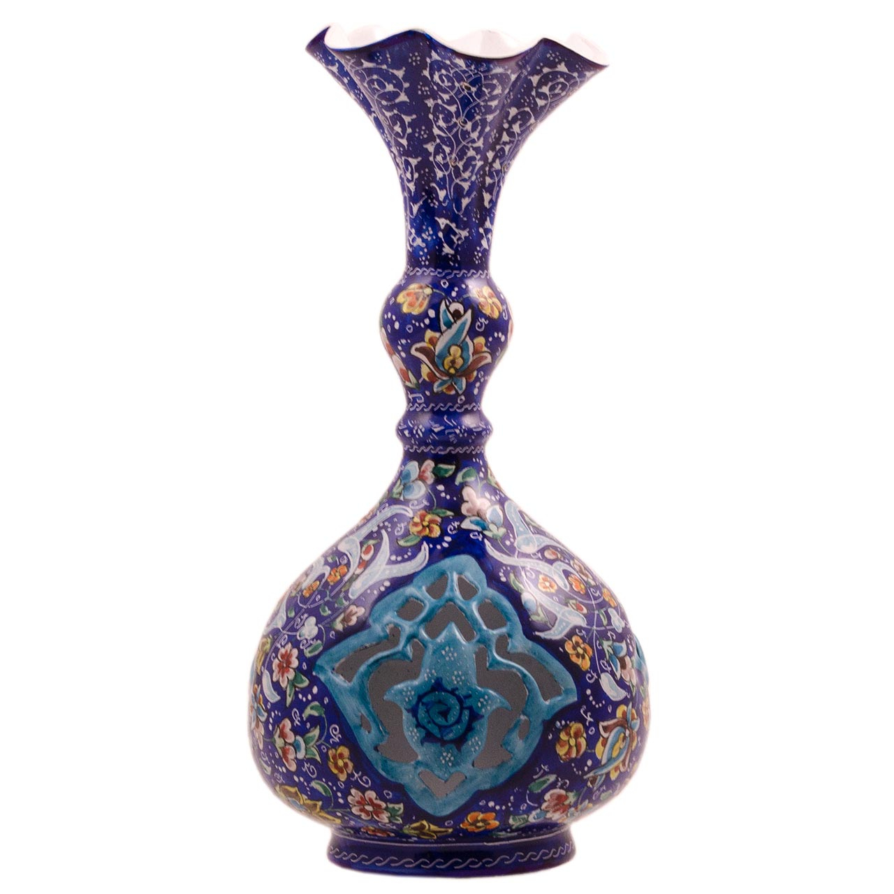 گلدان میناکاری رستا طرح فانتزی 151-12-102 ارتفاع 22 سانتی متر