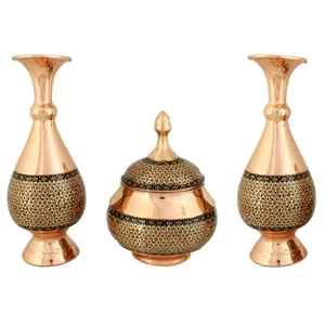 ست گلدان و قندان خاتم کاری کد F62