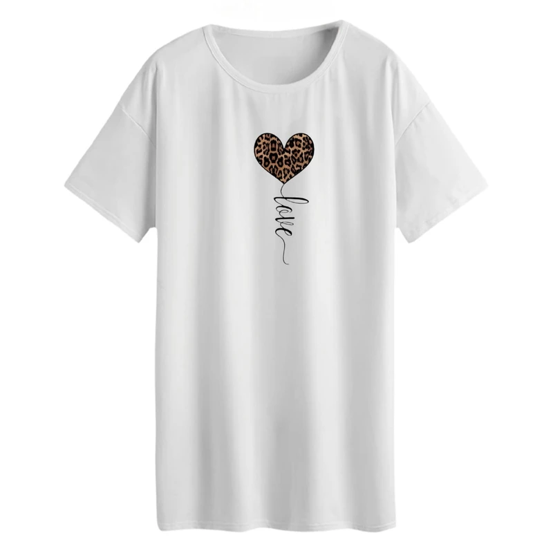 تی شرت لانگ آستین کوتاه زنانه مدل قلب مینیمال کد 04