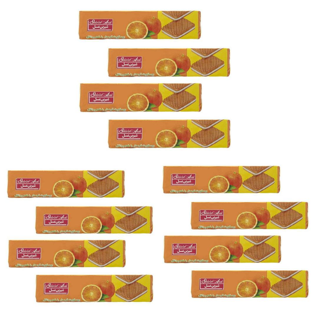 بیسکویت کرمدار پرتقال شیرین عسل - 120 گرم بسته 12 عددی 